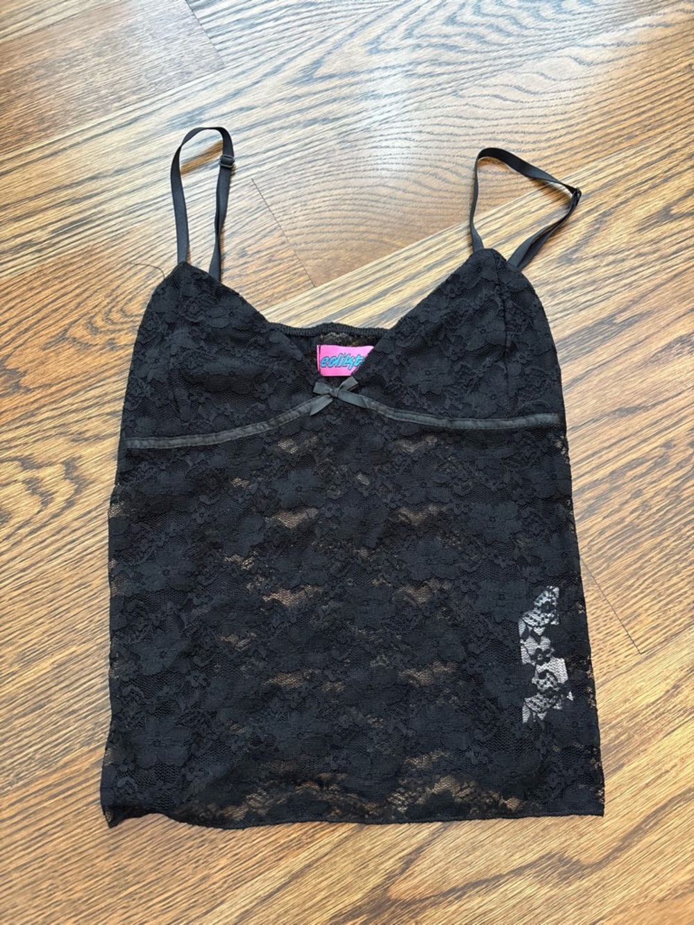 edikted black lace tank top